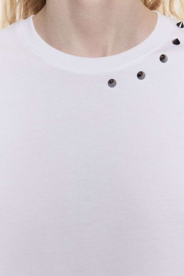 Футболка oversize с принтом в стиле гранж - цвет белый - 6