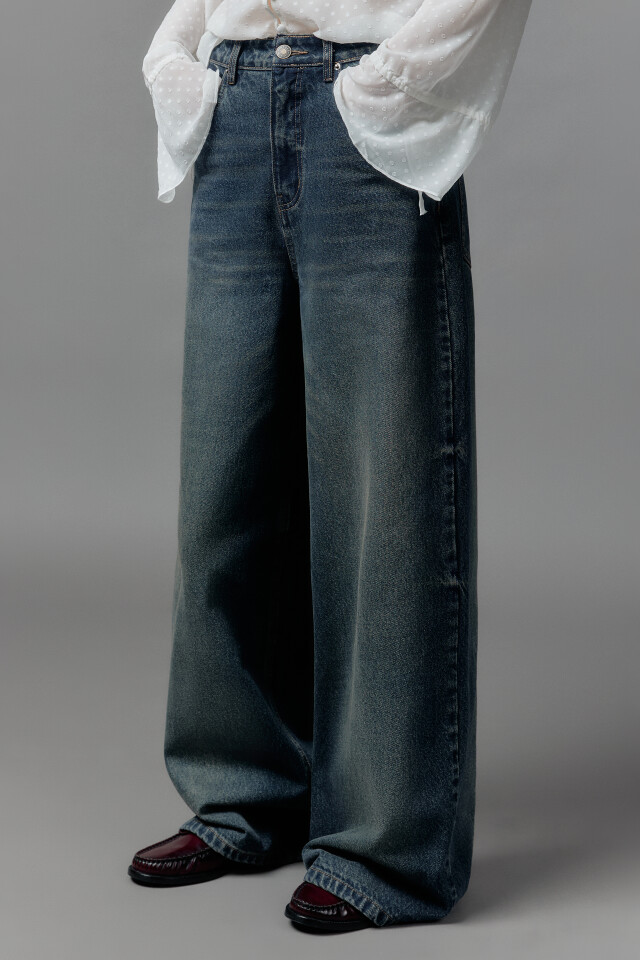 Джинсы baggy fit со средней посадкой - цвет синий - 3