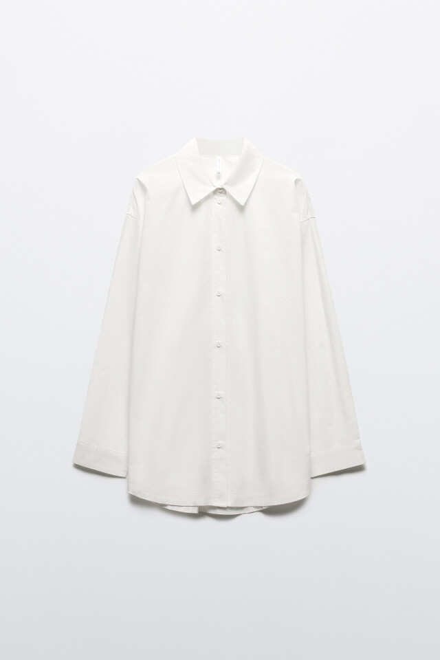 Рубашка oversize из хлопка - цвет белый - 8