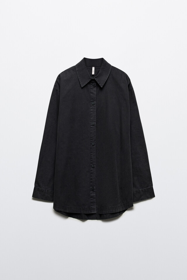 Рубашка oversize из хлопка - цвет серый - 8