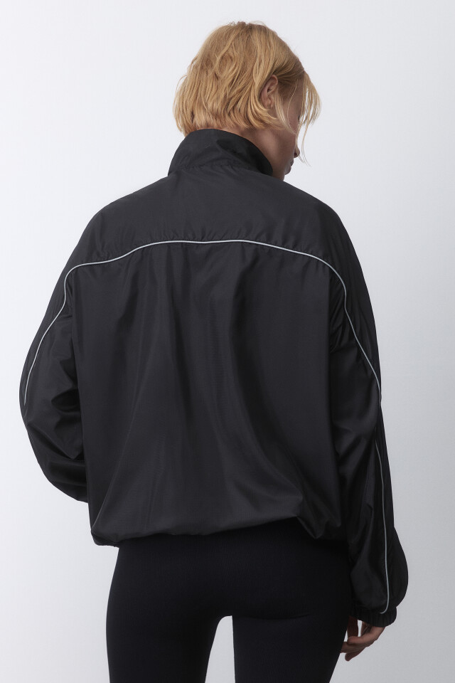 Куртка-олимпийка oversize спортивная - цвет черный - 3