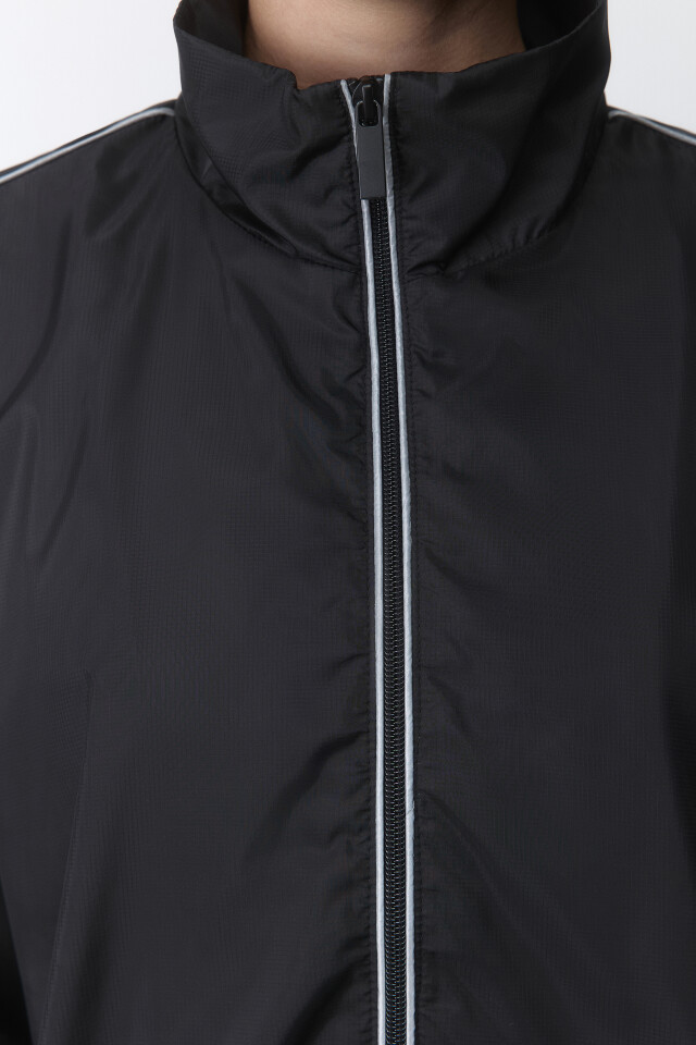 Куртка-олимпийка oversize спортивная - цвет черный - 5