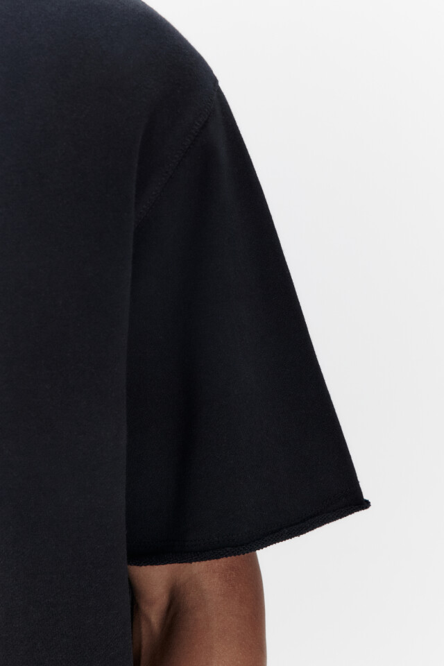 Футболка oversize из хлопкового футера - цвет черный - 6