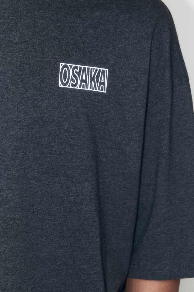 Футболка oversize хлопковая с принтом - цвет черный - 6