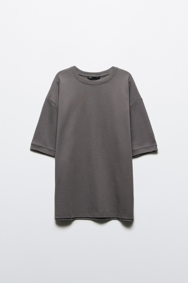 Футболка oversize из хлопкового футера - цвет серый - 7