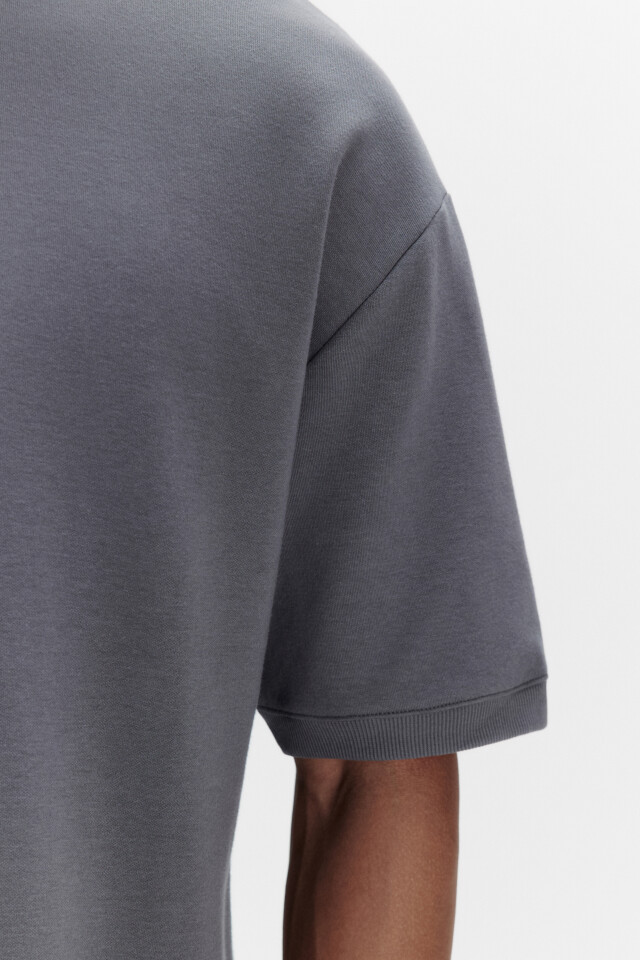 Футболка oversize из хлопкового футера - цвет серый - 6