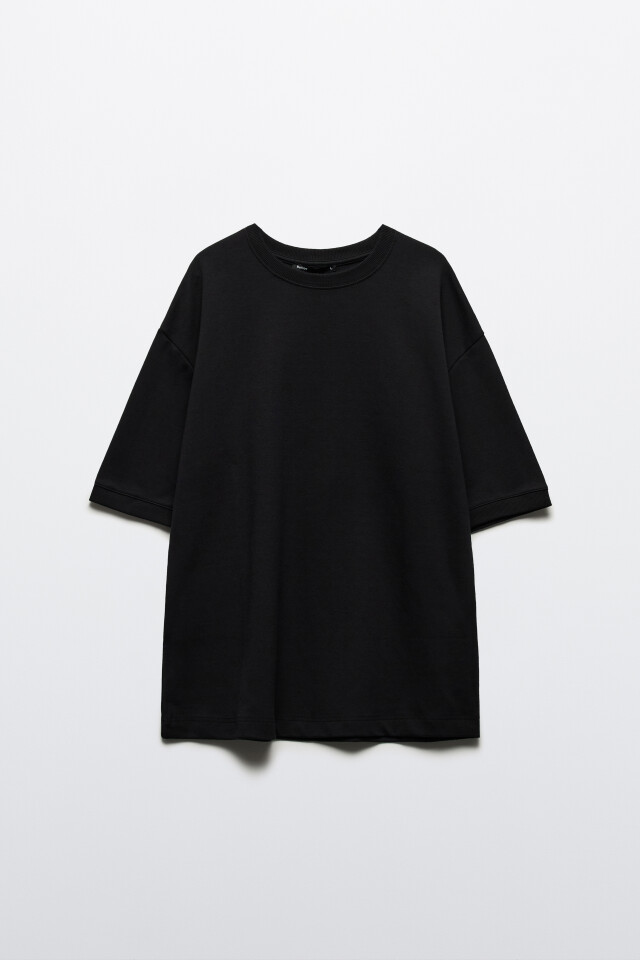 Футболка oversize из хлопкового футера - цвет черный - 7