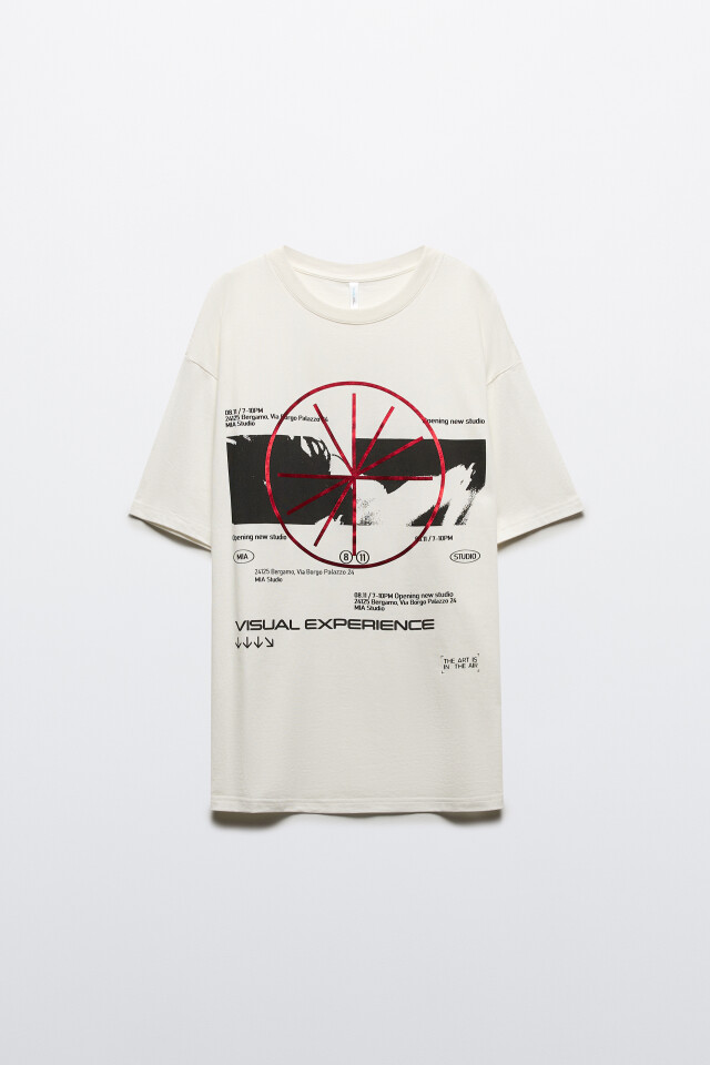 Футболка oversize с принтом в стиле гранж - цвет белый - 7