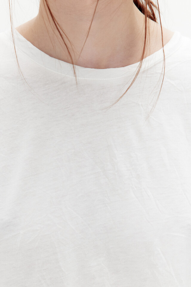 Футболка oversize из жатой ткани - цвет белый - 5