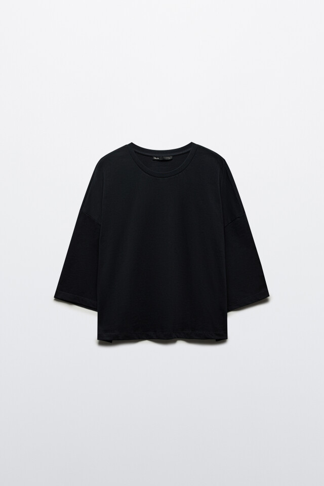 Футболка oversize из плотного хлопка - цвет черный - 7