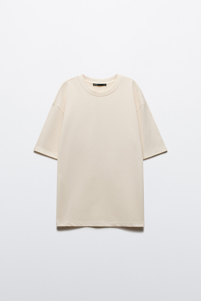 Футболка oversize базовая из хлопка - цвет бежевый - 7