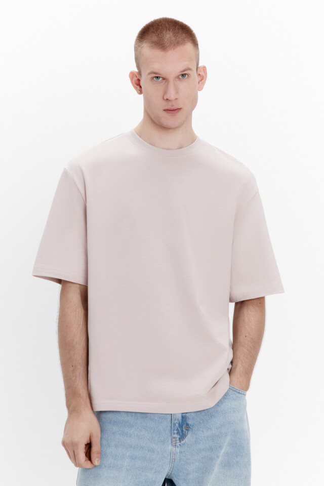 Футболка oversize базовая из хлопка - цвет розовый - 3