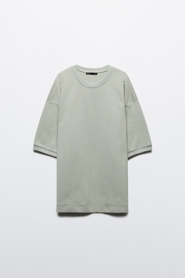 Футболка oversize из плотного трикотажа - цвет зеленый - 7