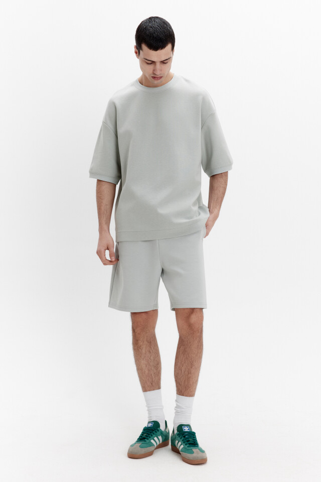 Футболка oversize из плотного трикотажа - цвет зеленый - 4