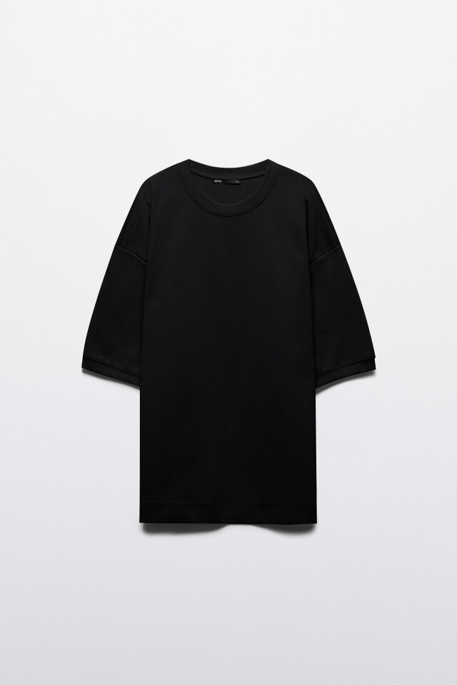 Футболка oversize из плотного трикотажа - цвет черный - 8