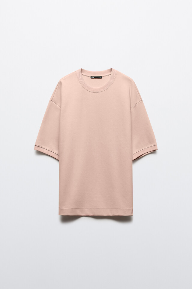 Футболка oversize из плотного трикотажа - цвет розовый - 7