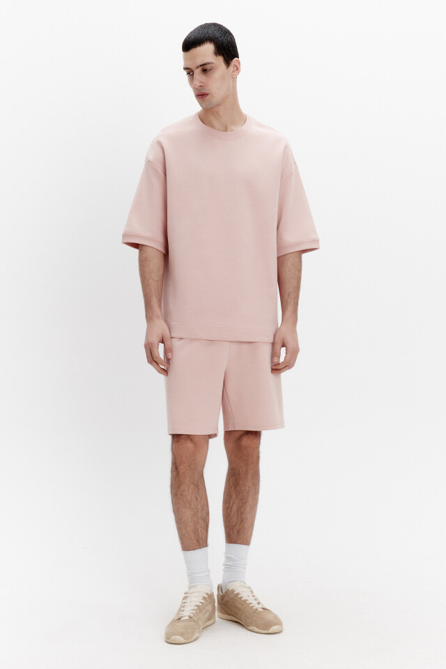 Футболка oversize из плотного трикотажа - цвет розовый - 4