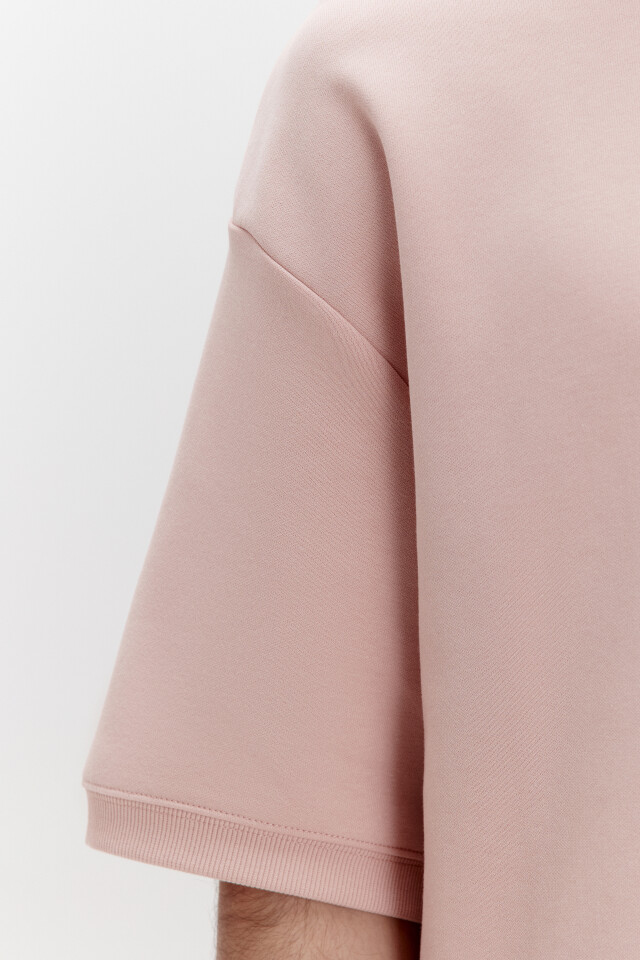 Футболка oversize из плотного трикотажа - цвет розовый - 6