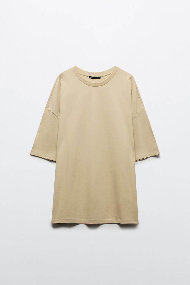 Футболка oversize из плотного хлопка - цвет бежевый - 8