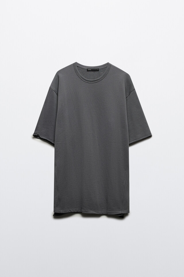Футболка oversize из хлопкового футера - цвет серый - 7