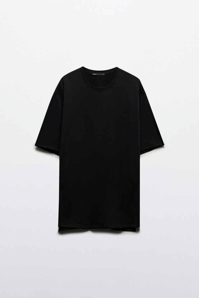 Футболка oversize из хлопкового футера - цвет черный - 8