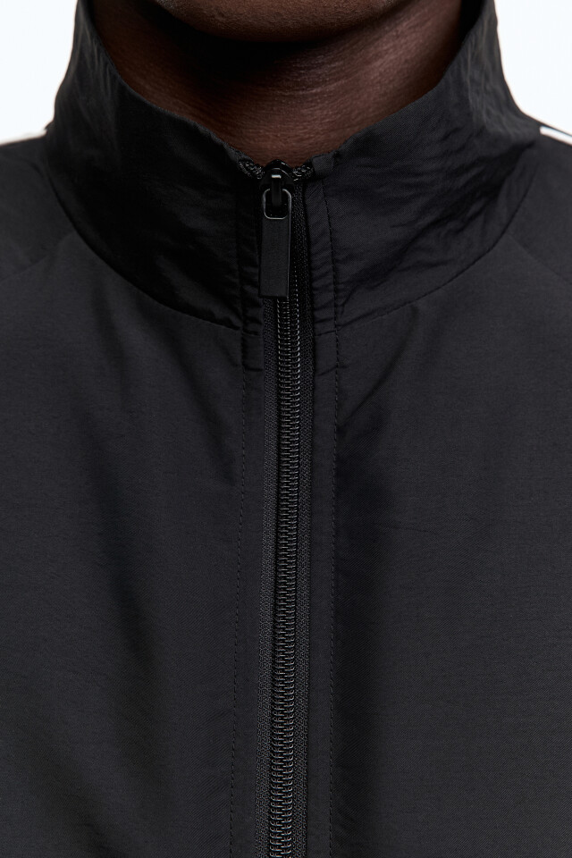 Куртка-олимпийка oversize с лампасами - цвет черный - 6