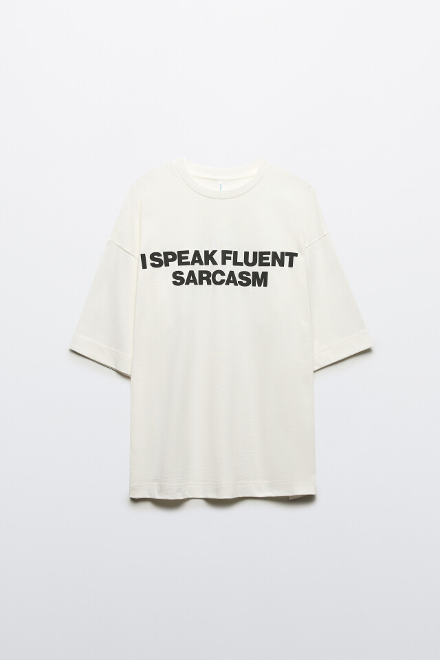 Футболка oversize с принтом - цвет белый - 7