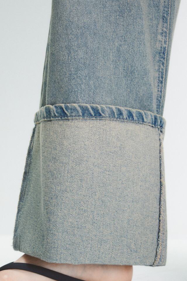Джинсы baggy fit с подворотами - цвет синий - 6
