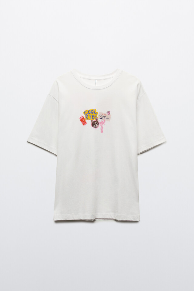 Футболка oversize с принтом - цвет мультиколор - 8