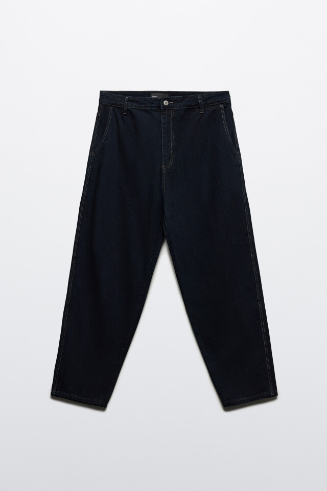 Джинсы baggy fit зауженные - цвет синий - 7