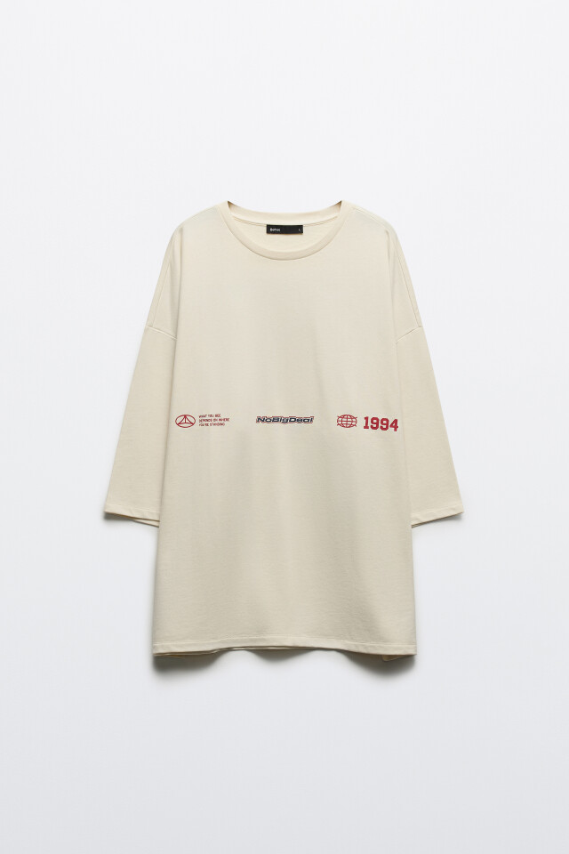 Футболка oversize с принтом - цвет белый - 8