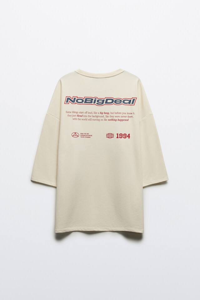 Футболка oversize с принтом - цвет белый - 9