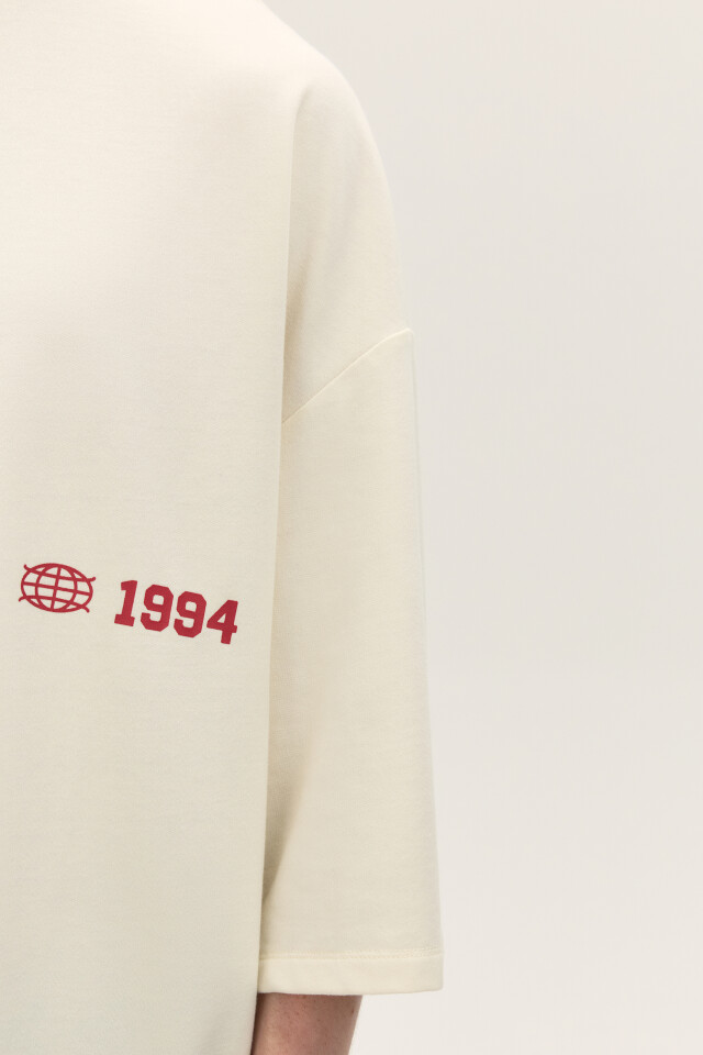 Футболка oversize с принтом - цвет белый - 7