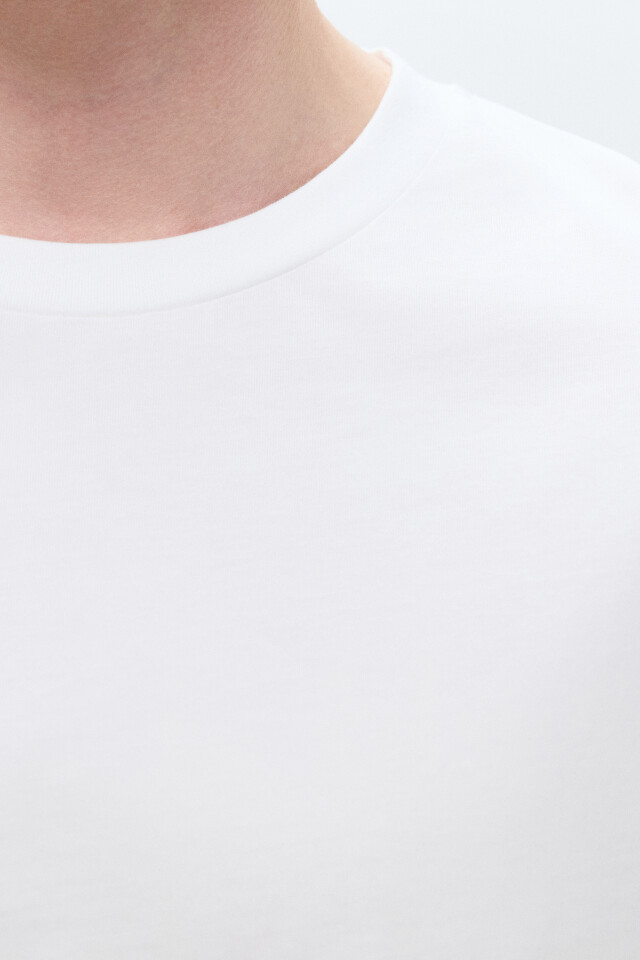 Футболка boxy fit укороченная - цвет белый - 5