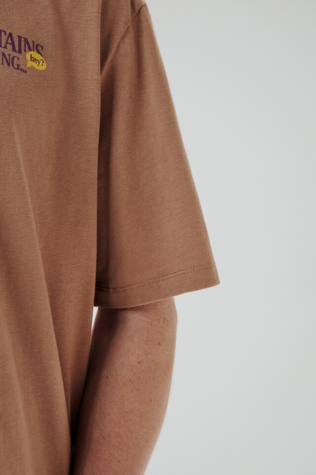 Футболка oversize с принтом - цвет бежевый - 6