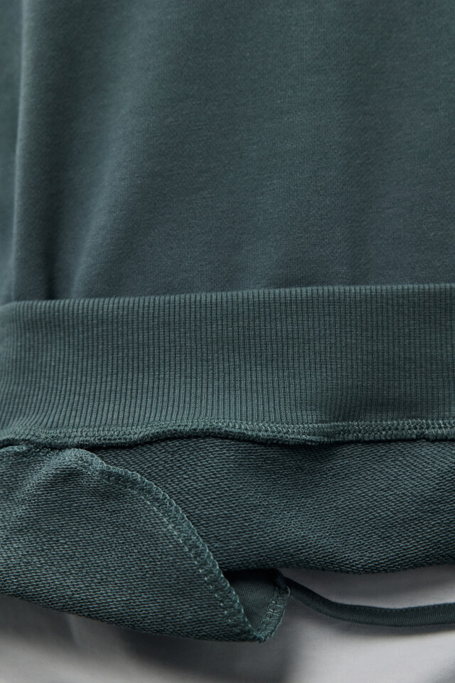 Толстовка half zip из футера - цвет зеленый - 7