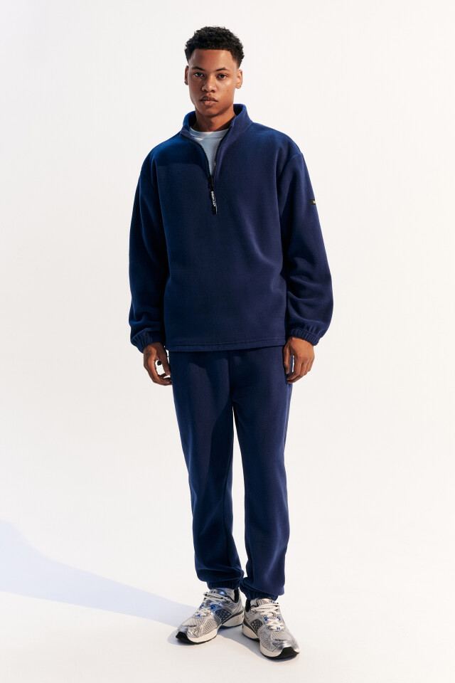 Толстовка half zip из флиса - цвет синий - 4