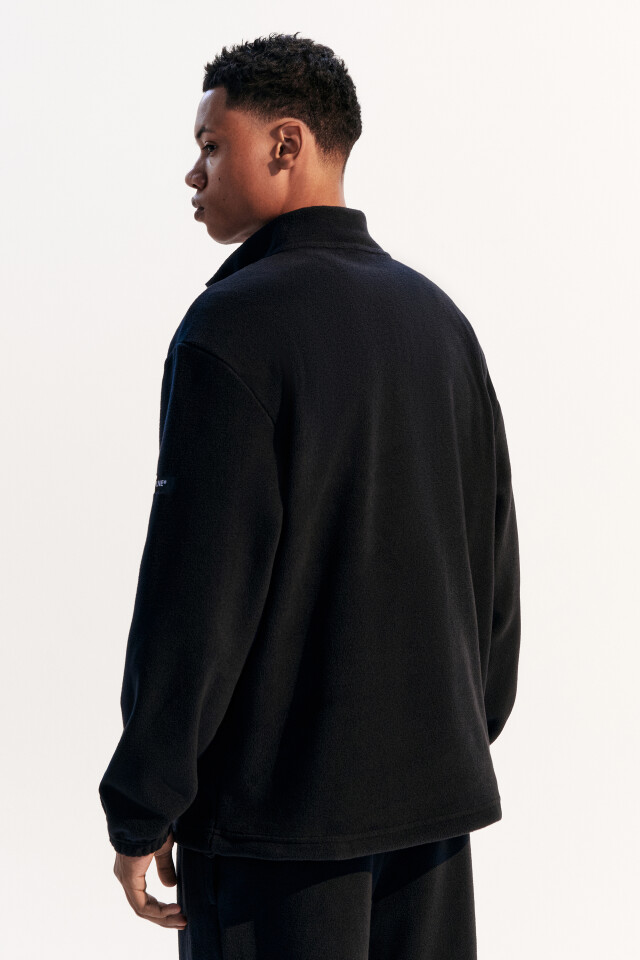 Толстовка half zip из флиса - цвет черный - 4