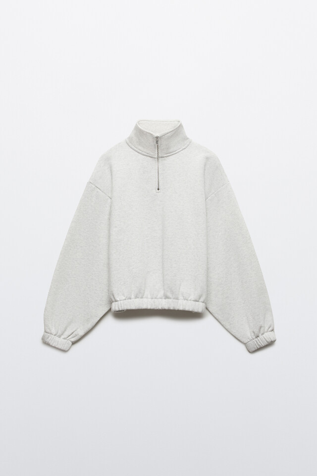 Толстовка half zip утепленная - цвет серый - 8