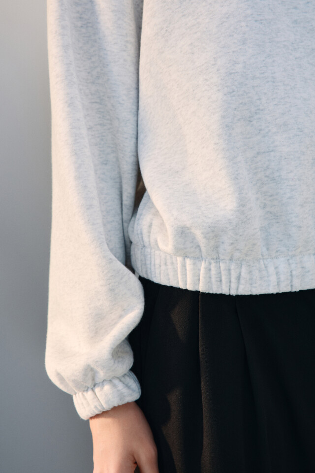 Толстовка half zip утепленная - цвет серый - 7