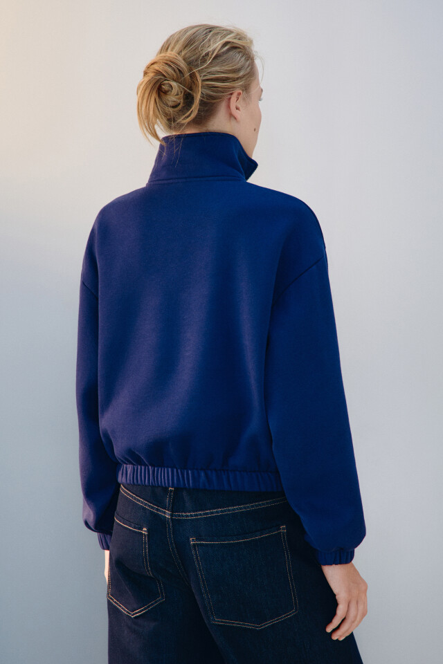 Толстовка half zip утепленная - цвет синий - 3