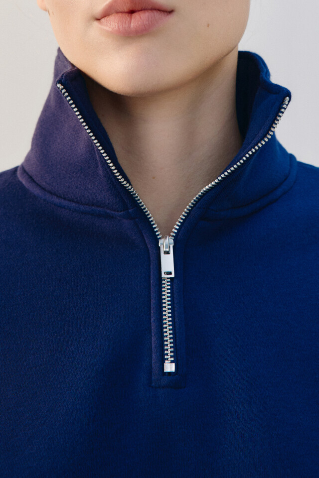 Толстовка half zip утепленная - цвет синий - 5