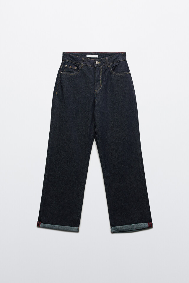 Джинсы straight fit с подворотами - цвет синий - 7