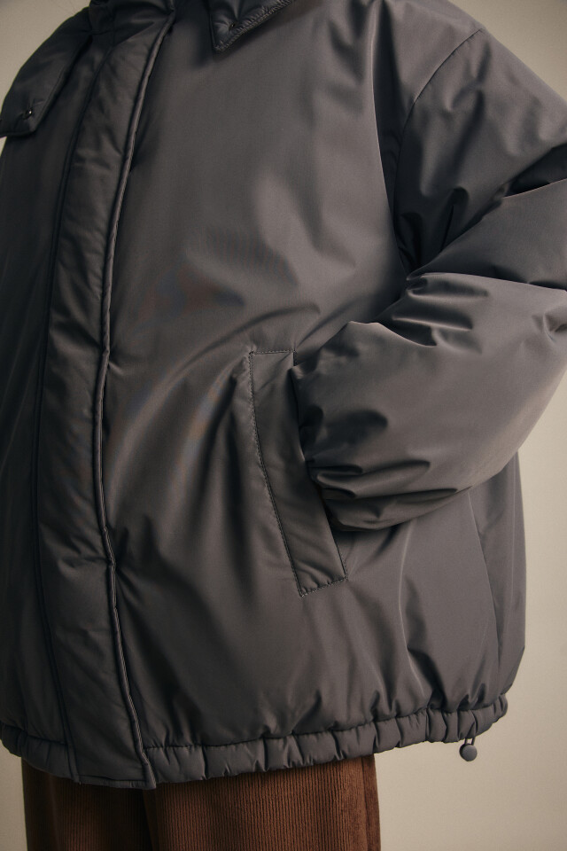 Куртка oversize с капюшоном - цвет серый - 7