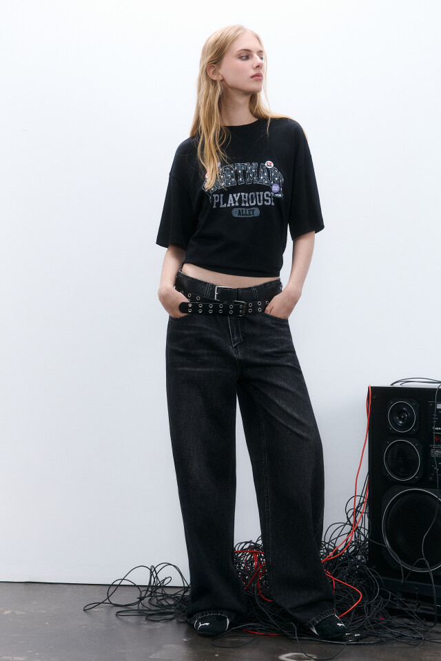 Футболка oversize с принтом - цвет черный - 4