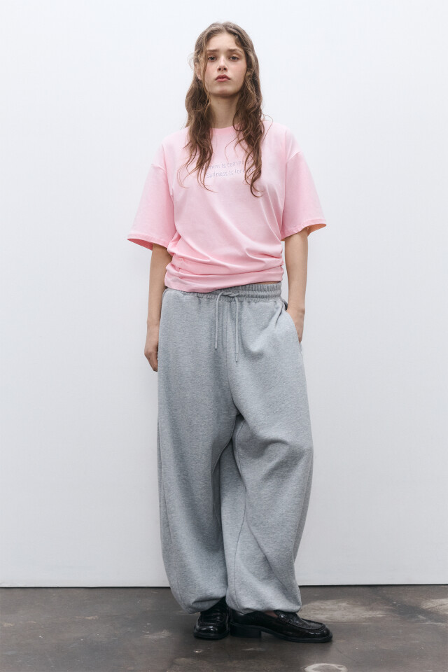 Футболка oversize удлиненная с принтом - цвет розовый - 6