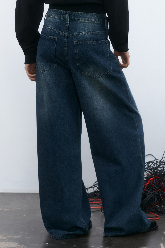 Джинсы baggy fit со средней посадкой - цвет синий - 4
