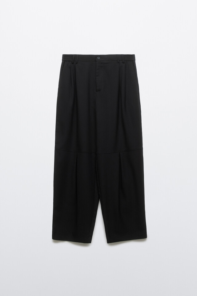 Брюки baggy fit широкие со складками - цвет черный - 9