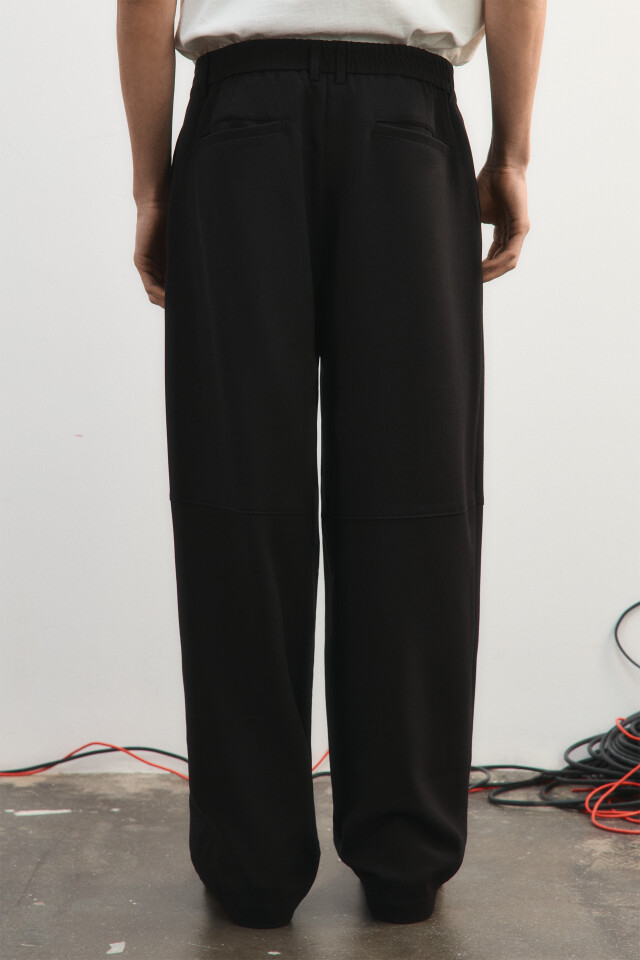 Брюки baggy fit широкие со складками - цвет черный - 4