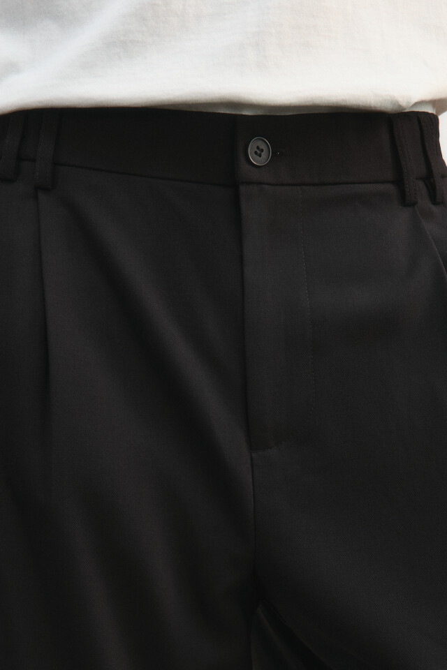 Брюки baggy fit широкие со складками - цвет черный - 6
